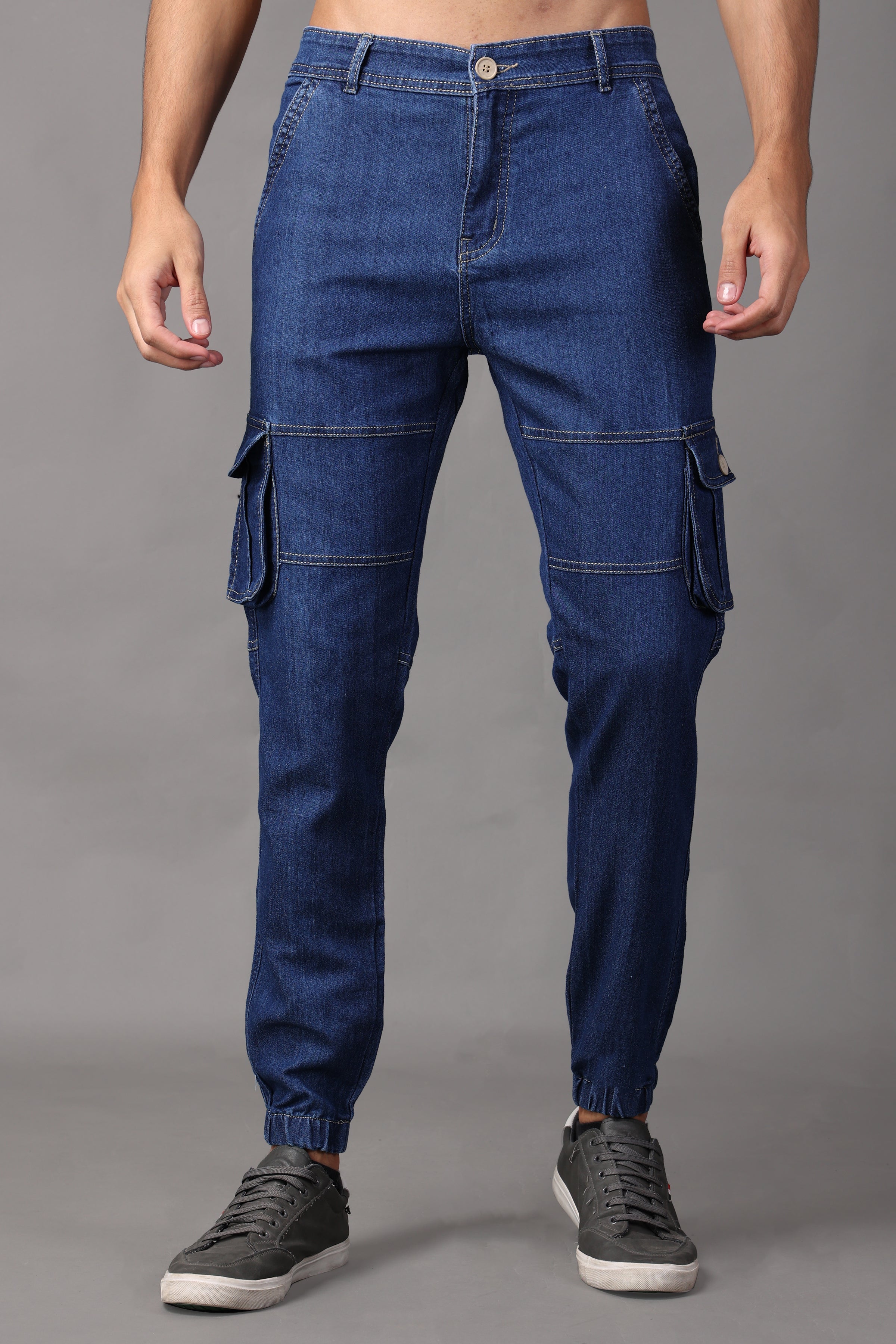 Buy Styli Blue Slim Fit Lightly Washed Cargo Jeans for Men's Online @ Tata  CLiQ